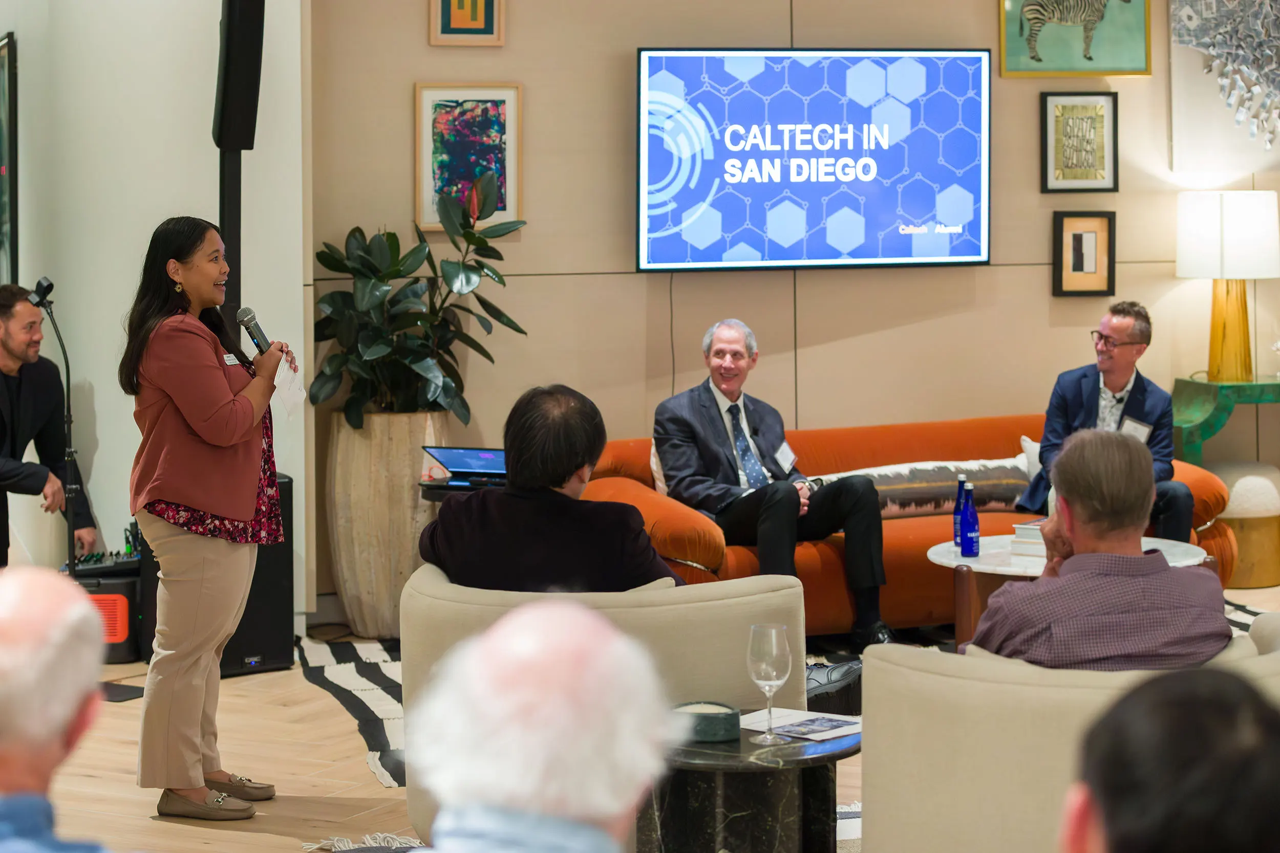 Stage view of the Caltech in San Diego event with panelists